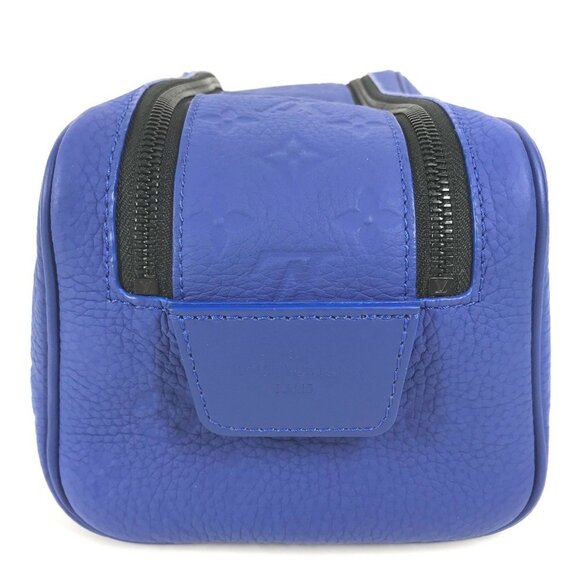 LOUIS VUITTON Blue Monogram Leather Clutch Bag - Picture 4 of 14